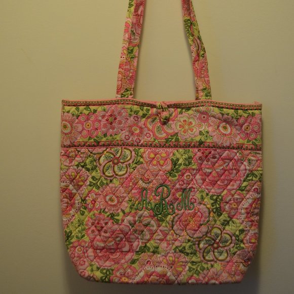 Vera Bradley Pink Petal Print Button Top Bag - Picture 2 of 10